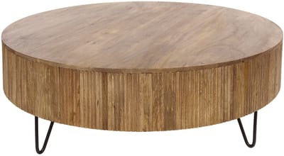 Giga Meubel Salontafel Wave - Naturel Mangohout - Ø120x38cm