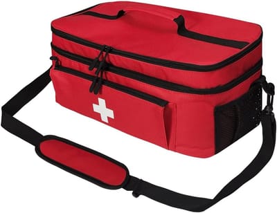 Opbergtas voor medicijnen in huis - EHBO-tas - Polyester - Rood