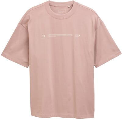 Tom Tailor Denim - T-shirt van zware jersey met print - Maat XL - smoky rose
