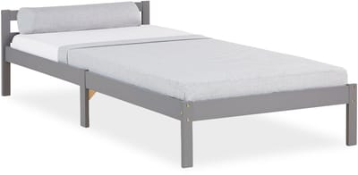 Homestyle4u Eenpersoonsbed - 90x200 cm - Houten bed - Grijs