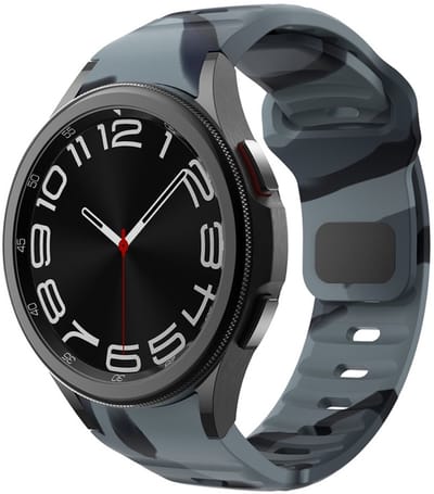 Siliconen wave bandje - geschikt voor Samsung Galaxy Watch 7 (40 & 44mm) / Watch 6 (Classic) / Watch 5 (Pro) / Watch 4 (Classic) / Watch FE - druksluiting - camouflage