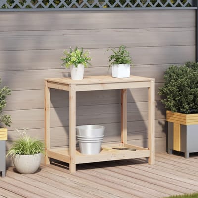 vidaXL - Oppottafel - met - schap - 82,5x50x75 - cm - massief - grenenhout