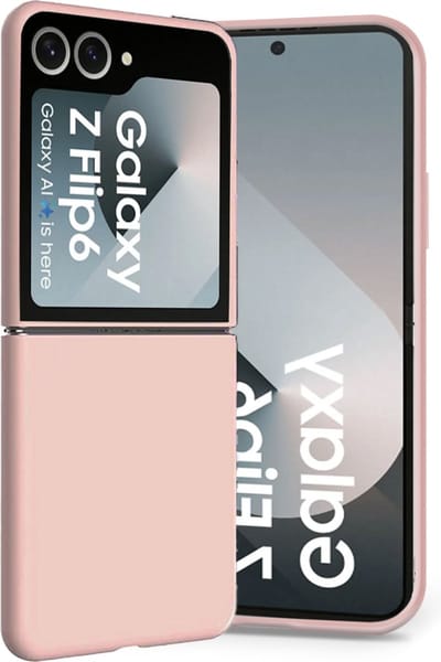 Geschikt voor Samsung Galaxy Z Flip 6 / Flip 7 FE - Hoesje - Shock Proof Case – Suède Case Rosé