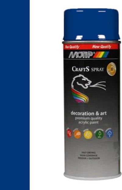 Motip crafts acryllak hoogglans ultramarijnblauw (RAL 5002) - 400 ml