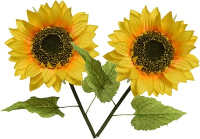 3x stuks gele zonnebloemen kunstbloemen 76 cm - Helianthus - Kunstbloemen/kunsttakken - bloemen/planten