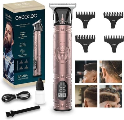 Professionele Haartrimmer en Baardtrimmer met 4 Opzetkammen, 120 Minuten Autonomie en Ergonomisch Ontwerp