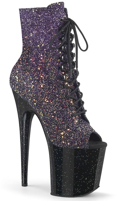 Pleaser - FLAMINGO-1021OMBG Plateau Laarzen, Paaldans schoenen - Paaldans schoenen - 42 shoes - Multicolours/Zwart