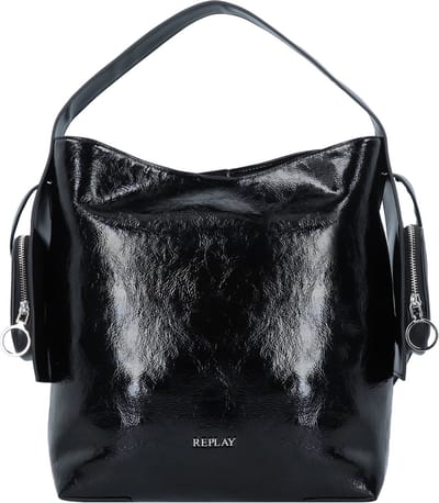REPLAY Schoudertas Handtas Shoulder Bag Shiny Black Zwart