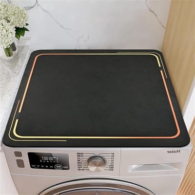 Wasmachine Droger Mat - Apparaat Beschermer - Apparaten Beschermen - Snel Absorberend - 40 x 60 cm - Zwart