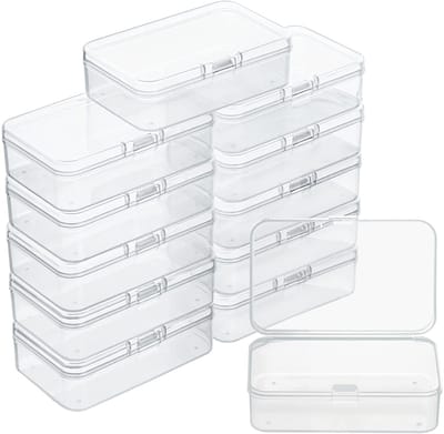 Unyqoos ® Kleine Transparante Opbergdozen Set voor Diverse Toepassingen met Veilig Scharnierdeksel