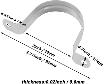 Dailygoods- Buisklemmen U-vormig 50 stuks - Roestvrij Staal - Beugelklemmen - Slangklemmen - Twee-gat - Geschikt voor Gasbuizen/Waterleidingen
