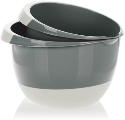 Dailygoods- Mengkommen Set 2x 3,5L/2L - Antislip Handvat - Schenktuit - Stopbodem - Stapelbaar - Moderne Kleuren - Kom