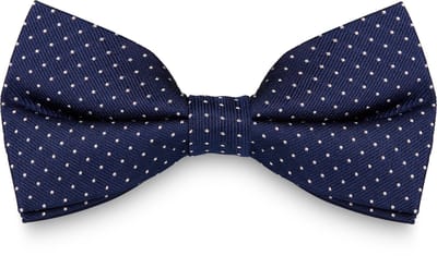 Marineblauwe Zijden Vlinderdas met Polkadots