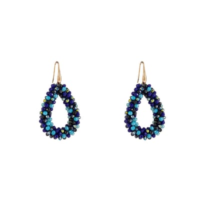 Bijoutheek Oorhangers open drubbel breed Blauw