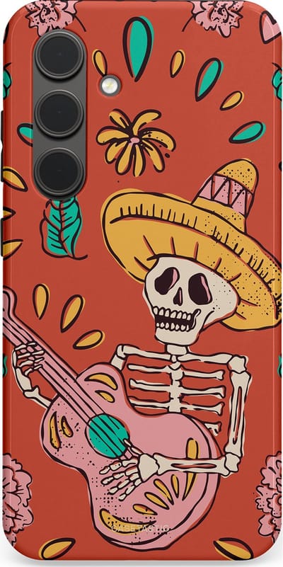 Casetastic hoesje geschikt voor Samsung Galaxy S24 - Dubbellaagse bescherming - Muziekbot - Fashion Case - Terracotta Taupe
