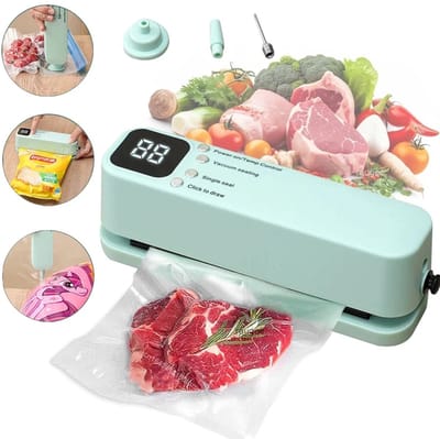 Draadloze Vacuümverzegelingsmachine - Vacuümsealer - Lichtgewicht en Draagbaar - Snelle Warmteafdichting - 3-Snelhedenmodus - Groen