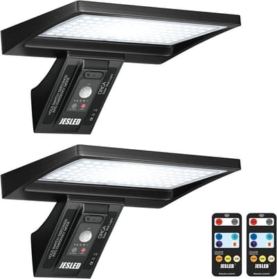 Krachtige Solar Buitenlamp met Bewegingssensor - 104 LED's & 3 Kleurtemperaturen
