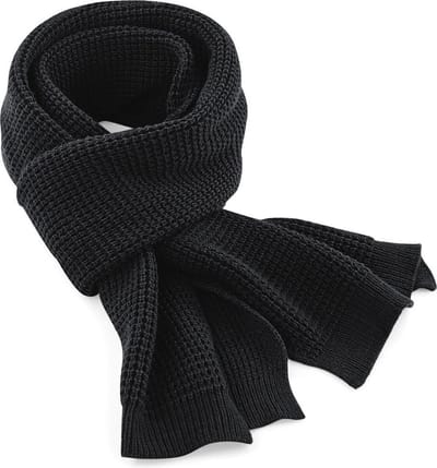 Finnacle - Shawl - Sjaal - Zwart - Gewafelde shawl - Hippe sjaal - Black scarf - Unisex - Mooie shawl