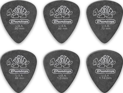 Dunlop Tortex Pitch Black Plectrum Set 0.50 mm - 1.14 mm 6-pack