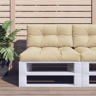 vidaXL - Palletkussen - 80x40x12 - cm - stof - beige