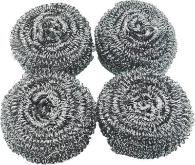 Pannenspons 4 stuks - Staalsponzen 4 delig - Pannenspons - Schuurspons - Roestvrij Staal (RVS) - Staalspons - 4 stuks