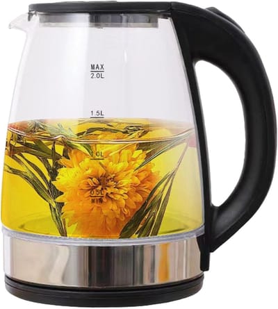 Glazen Waterkoker - Elektrische Ketel - Snel Water Koken - Automatische Uitschakeling - 2 Liter Capaciteit - Transparant