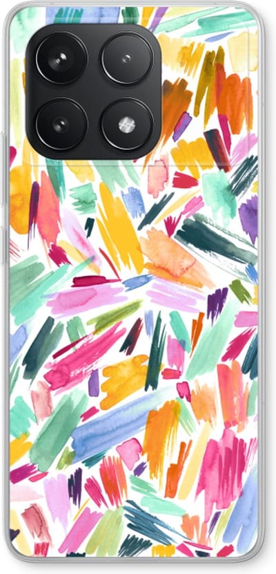 Case Company® - Hoesje geschikt voor Xiaomi Poco F6 Pro hoesje - Watercolor Brushstrokes - Soft Cover Telefoonhoesje - Bescherming aan alle Kanten en Schermrand