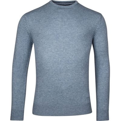 Baileys Trui Crew Neck Lambswool Single Knit Midden Blauw / male