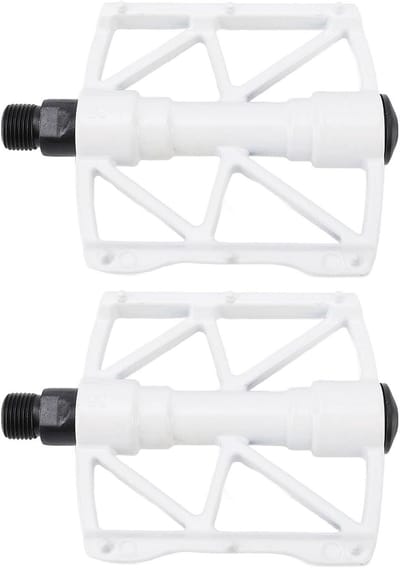 Fietspedalen Aluminiumlegering - Fiets pedalen - Fietsen op de weg - Dubbelzijdig anti-slip - 437 g - Wit