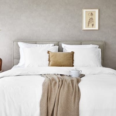 Dreamers Den gewassen Katoensatijn 300 TC White - 240x200/220cm (260cm lengte)