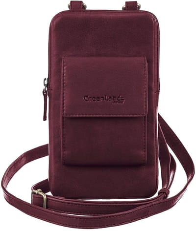 GreenLand Nature Leren Telefoontasje Phone Case Bordeaux Wijnrood