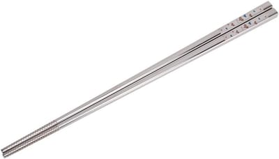 Chopsticks voor Koreaanse en Japanse gerechten - RVS met bloemenpatroon, duurzaam en vaatwasserbestendig voor een stijlvolle tafelsetting