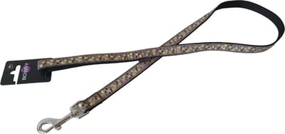 BOBBY Champagne Hondenlijn / Hondenriem - Nylon - Taupe-Zwart - M - Breedte 20 mm - Lengte 110 cm