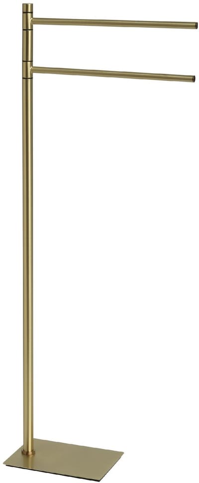 Handdoekhouder Seoul van roestvrij staal en Cromall, handdoekhouder voor badkamer, goud, 83,5 x 14 x 34 cm.