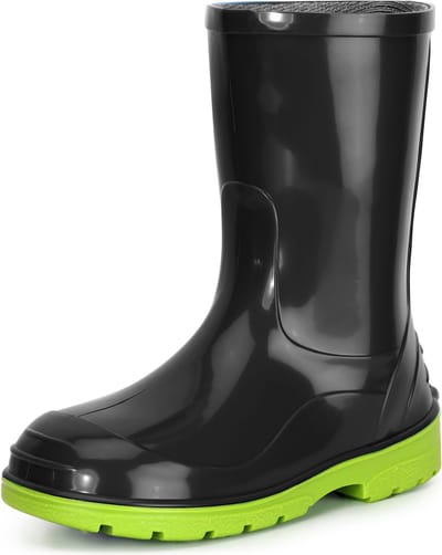 Ladeheid LA-LMG-939-Oli Dames Regenlaarzen - Rubber - Hoog - PVC - Waterdicht – Zwart/Groen – 26