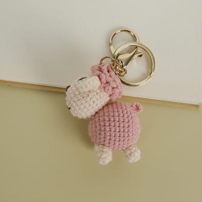 Cartoon Dierlijke Poppen Serie Handgemaakte Haak Sleutelhanger Schattige Schaap Poppen Sleutelhangers Haak Hondjes Sleutelhangers Cadeaus Aangepaste Accessoires gray