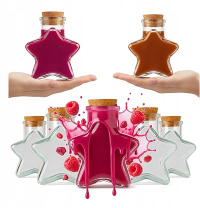 Bimberek STAR Serie - Glazen Ster Fles - 150ml - Houten Stopper
