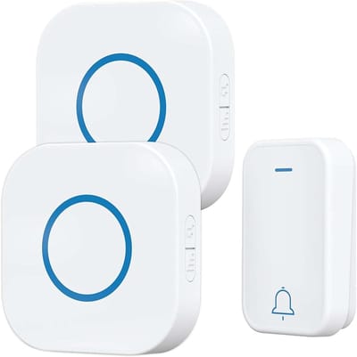 Allecto Plus - Draadloze deurbel met 350m bereik voor buiten - Waterdicht - 2 Ontvangers - 38 melodieën - 4 volumeniveaus - Wit - Thuisdeurbel.