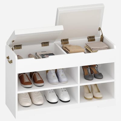 Hzuaneri Schoenenrek, multifunctioneel, voor woonkamer, hal, slaapkamer, 30 x 80 x 48 cm, wit
