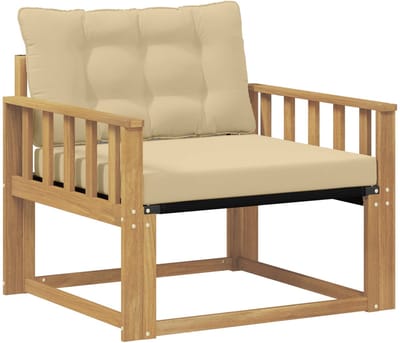 vidaXL - Buiten - bank - set - Massief - Acaciahout - en - Textilene - Wit
