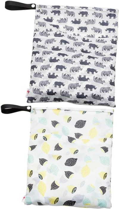 Luiertas Nat Droog Zakje - Luier Opbergtas Baby - Babyverzorging Organiseren - Met Haakkoord - 36x29cm - Diverse Kleuren