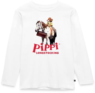 Pippi Longstocking Pippi Rijdt Op Kleine Witte Premium T-Shirt Kinderen