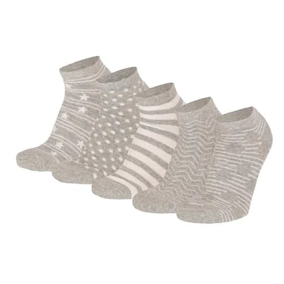 Apollo - Sneakersokken Dames - Grijs - Maat 36/41 - Enkelsokken dames - Sneakersokken dames maat 39 42 - Sneakersokken