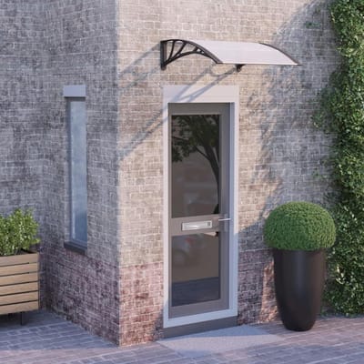 Deurluifel - Regenscherm - Bescherming Buitendeur - Duurzaam Polycarbonaat - 80 x 80 cm - Zwart Transparant
