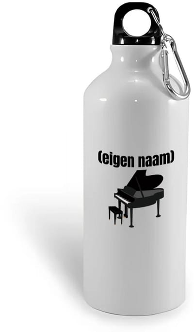 Hacebo® - piano met eigen naam waterfles - Piano - muziek liefhebbers - iemand die houdt van piano spelen - verjaardag - cadeau - kado - water fles - 400ML