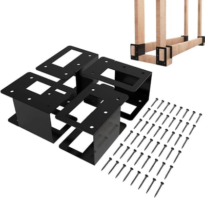 Houtblokken Houder - Brandhout Opslagrek - Efficiënt Opbergen - Vochtgecontroleerde Structuur - 13x17x13 cm - Zwart