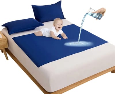 Waterdichte Matrasbeschermer TPU – Urine Beschermmat voor Volwassenen, Baby’s, Ouderen en Zwangere Vrouwen – Waterdichte Matrasbeschermer voor Bed, Matras en Massage Gebruik - Blauw - 50x70cm