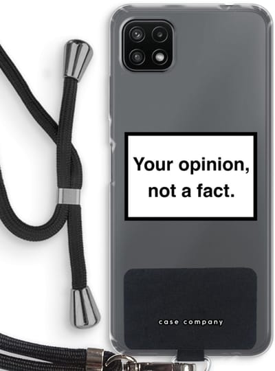 Case Company® - Hoesje met koord geschikt voor Samsung Galaxy A22 5G hoesje met Koord - Your opinion - Telefoonhoesje met Zwart Koord - Bescherming aan alle Kanten en Over de Schermrand