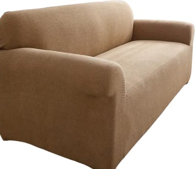 Livano Bankhoes - Bankbeschermer - Stretch - Sofa Cover - Effen - Khaki - Enkel