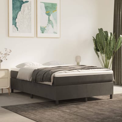 vidaXL - Boxspring - bed - 140x190 - cm - fluweel - donkergrijs